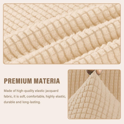 Nursery Rocking Chair Cover Stretch Glider Chair Covers Jacquard Modern Reading Chair Slipcover Rocking Accent Armchair Protector for Living Room Nursery Bedroom, Beige