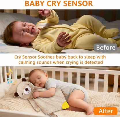 BEREST Unicorn Baby Sleep Soother 4-in-1 Sound Machine with Heartbeat & White Noise|Security Blanket & Pacifier Holder|Soothing Plush Toy for Newborns|Perfect Baby Registry Essential