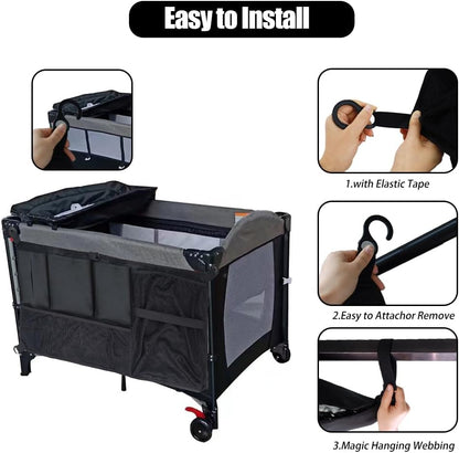 Stroller Wagon Cargo Net, Abnaok Wagon Accessories Organizer Compatible with WONDERFOLD W-Series Models, Large Capacity Mesh Cargo Storage Bag with Sorting Pockets Compatible with Keenz Wagon