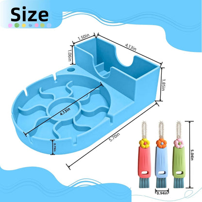 Silicone Bottle Drying Rack for Stanley Cup, Space Saving Tumbler Drying Rack for Water Bottles, Mugs, Glasses, Baby Bottles, Kitchen Accessories with Multifunction Brush(Black)