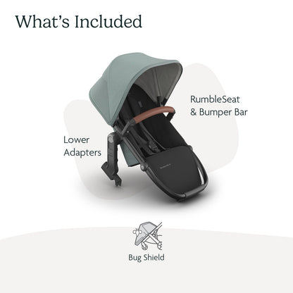 UPPAbaby RumbleSeat V3 Second Lower Seat - Compatible with Vista V2 and Vista V3 - All-Weather Seat + Magnetic Buckle – Adapters Included -Owen (Mocha Mélange)