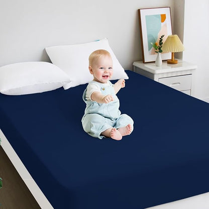 2 Pack Twin Mattress Protector Waterproof, Noiseless & Soft Coverage Mattress Fitted Sheet Twin with Deep Pocket up to 14", Super Breathable & Easy Wash Twin Size Mattress Protector