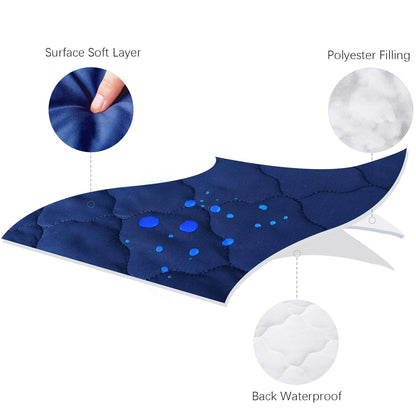 Pack and Play Sheets Mattress Pad Protector Fitted Waterproof Playard Mattress Cover, Compatible with Graco Pack n Play & Dream On Me & Pamo Babe, Playpen/Playard Sheet Quilted, Gray, 39" x 27"