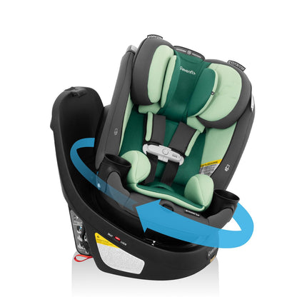 Evenflo Revolve360 Slim 2-in-1 Rotating Car Seat with Green & Gentle Fabric (Travertine)