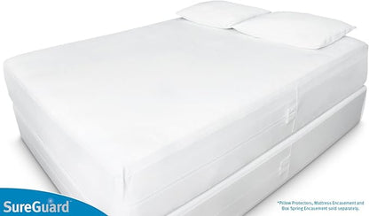 King (13-16 in. Deep) SureGuard Mattress Encasement - 100% Waterproof, Bed Bug Proof, Hypoallergenic - Premium Zippered Six-Sided Cover