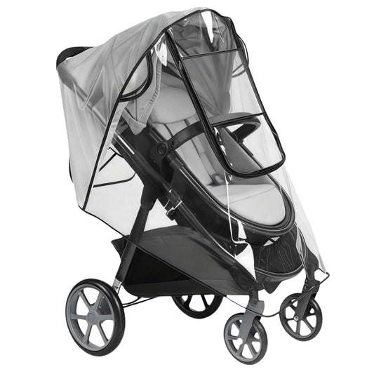 Stroller Rain Cover, Baby Stroller Rain Cover Universal Plastic Stroller Cover, Rain Cover for Stroller, Windproof and Waterproof with Waterproof Zip, Good Air Circulation, Food-Grade EVA Material