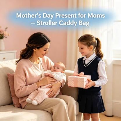 Universal Stroller Organizer with Insulated Cup Holders,Large Capacity Non-Slip Stroller Caddy Bag Fits for Uppababy/Doona/Jogger/Britax/Mompush/BoB with Anti-Sag Hard Bottom and Wet Wipes Pocket