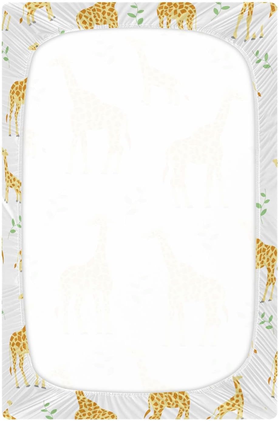 Fall Cute Mushroom Leaves Fitted Crib Sheets Stretchy Portable Playard Sheets for Baby Toddler, Breathable Soft Mini Crib Mattress 52 x 28 in for Boys and Girls