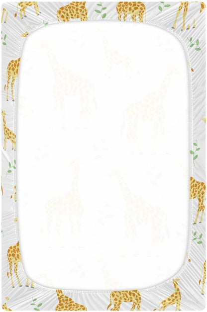 Fall Cute Mushroom Leaves Fitted Crib Sheets Stretchy Portable Playard Sheets for Baby Toddler, Breathable Soft Mini Crib Mattress 52 x 28 in for Boys and Girls