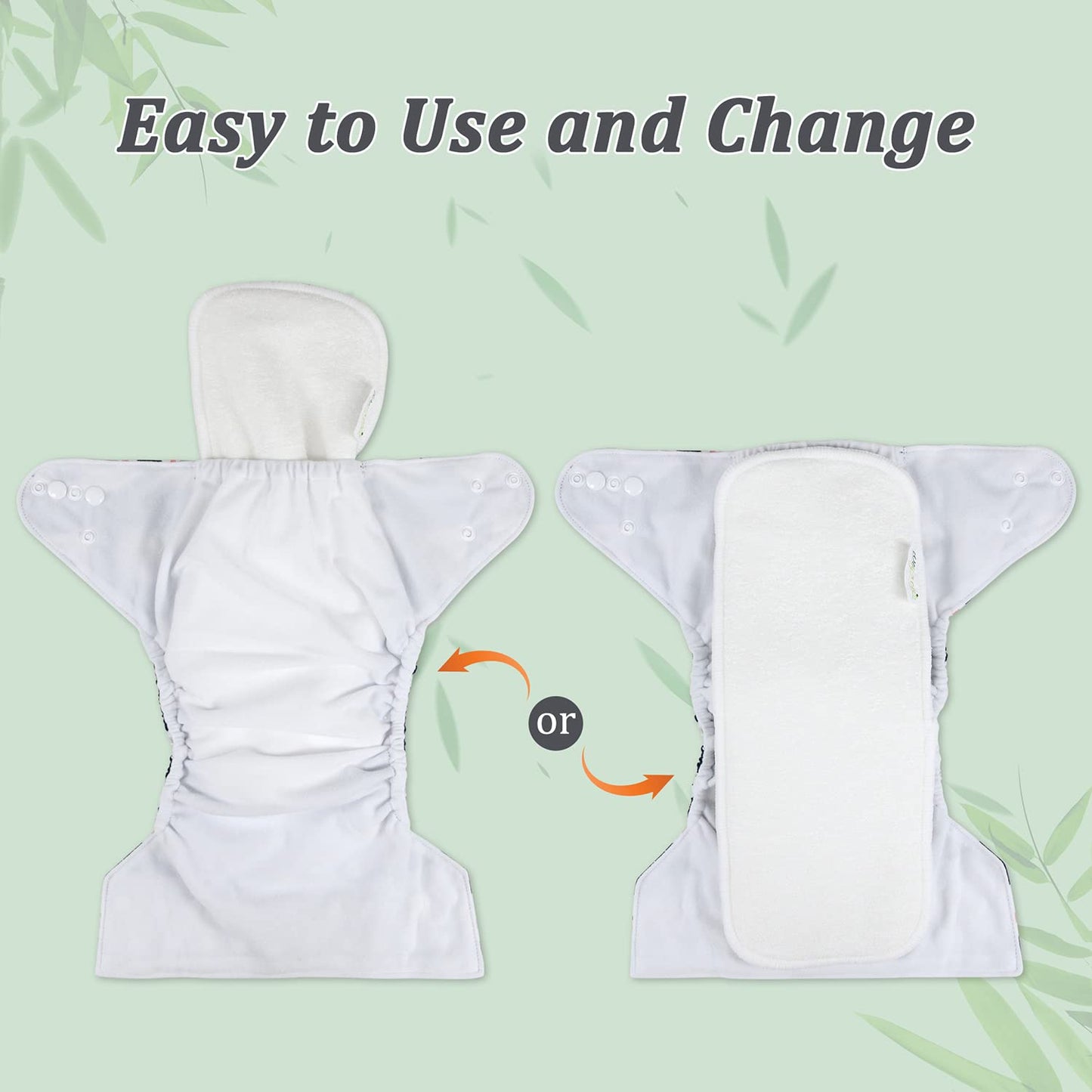 Wegreeco Reusable Soft 5 Layers 12 Pack Charcoal Inserts for Baby Cloth Diaper,High Absorbing Washable Liners