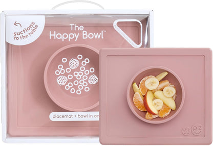 ezpz Happy Bowl - 24 Months + (Sage) - 100% Silicone Suction Bowl with Built-in Placemat – Dishwasher Safe