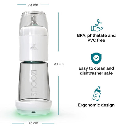 SNOOZI Set of 1 – Baby Night Bottle with Bottle Warmer – Baby Bottle with Integrated Formula Dispenser for Stress-Free Night Feedings (1 Bottle per Night)