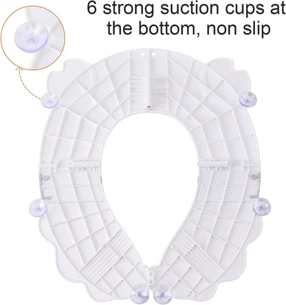 Portable Potty Training Seatï Upgraded Non-Slip-Anti pinch buttocks, No need to disassemble and install every time, saving a lot of time for Toddlers & Kids, Suitable for multi shaped toilets (Pink)