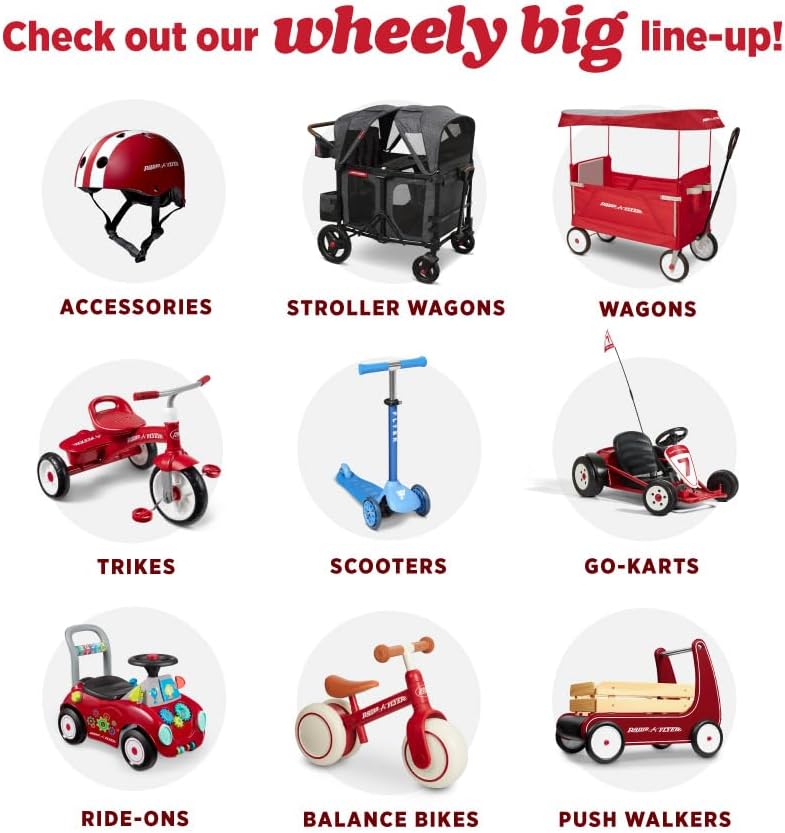 Radio Flyer City Luxe Stroll 'N Wagon, for Ages 1+, 3-in-1 Push or Pull, with Bench Mode, Easy Fold, UV Canopy, 5-Point Harnesses, Front Caster Wheels & 12" Rear Wheels, Stroller Wagon for Kids