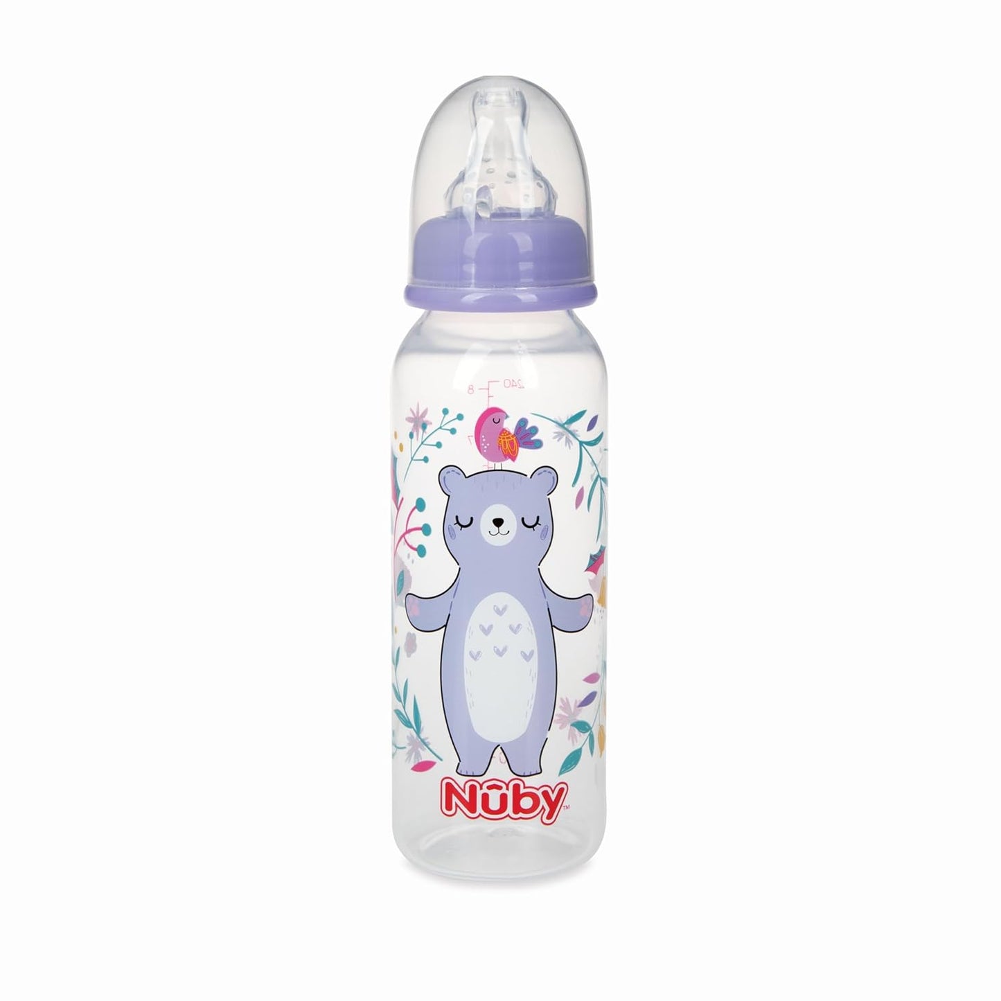 Nuby Printed Non-Drip 8oz Bottle, 3 Pack, Neutral