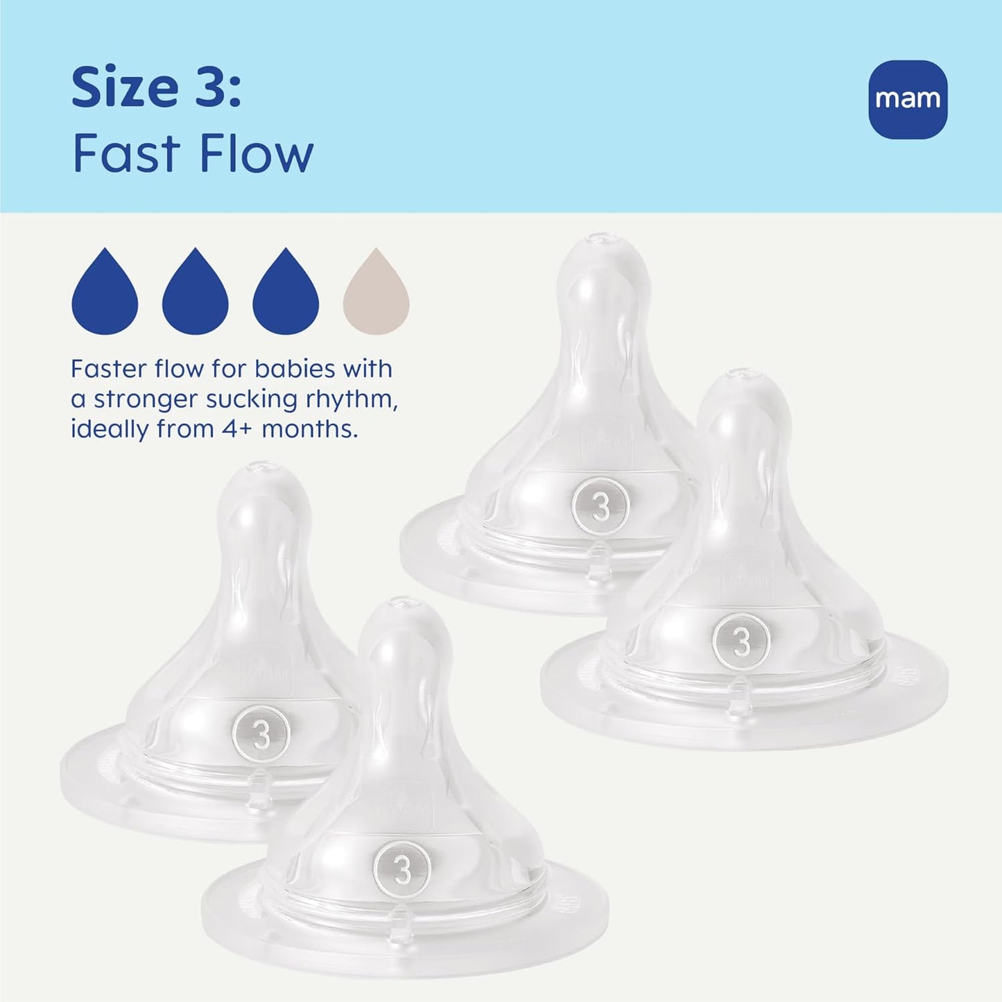 MAM Baby Bottle Anti-Colic Nipples Extra Slow Flow Size 0, for Newborn Babies, Skin Soft BPA Free Silicone, 94% Nipple Acceptance, Fits All MAM Bottles, Developed with Medical Experts, Made in Europe