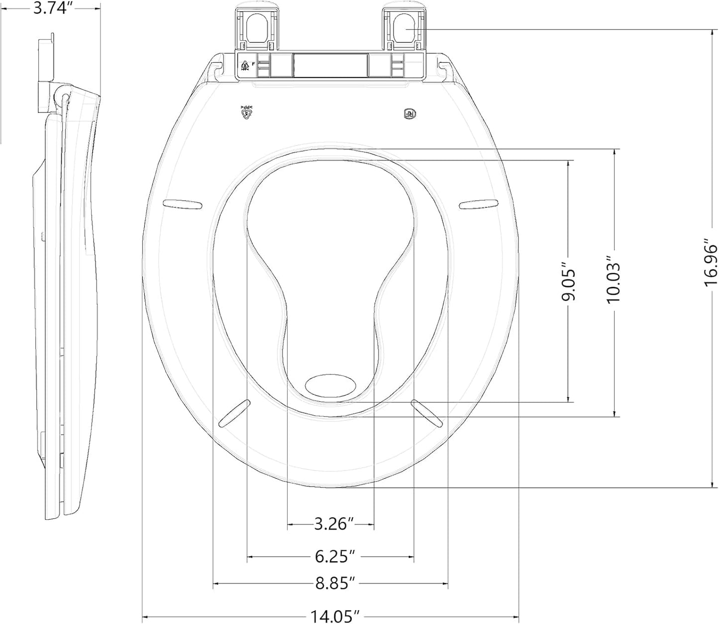 Toilet Seat Round,Toilet Seat with Toddler Seat Built in, Potty Training Toilet Seat Round Fits Both Adult and Child, with Soft Close,Easy Install and Clean - White, Round