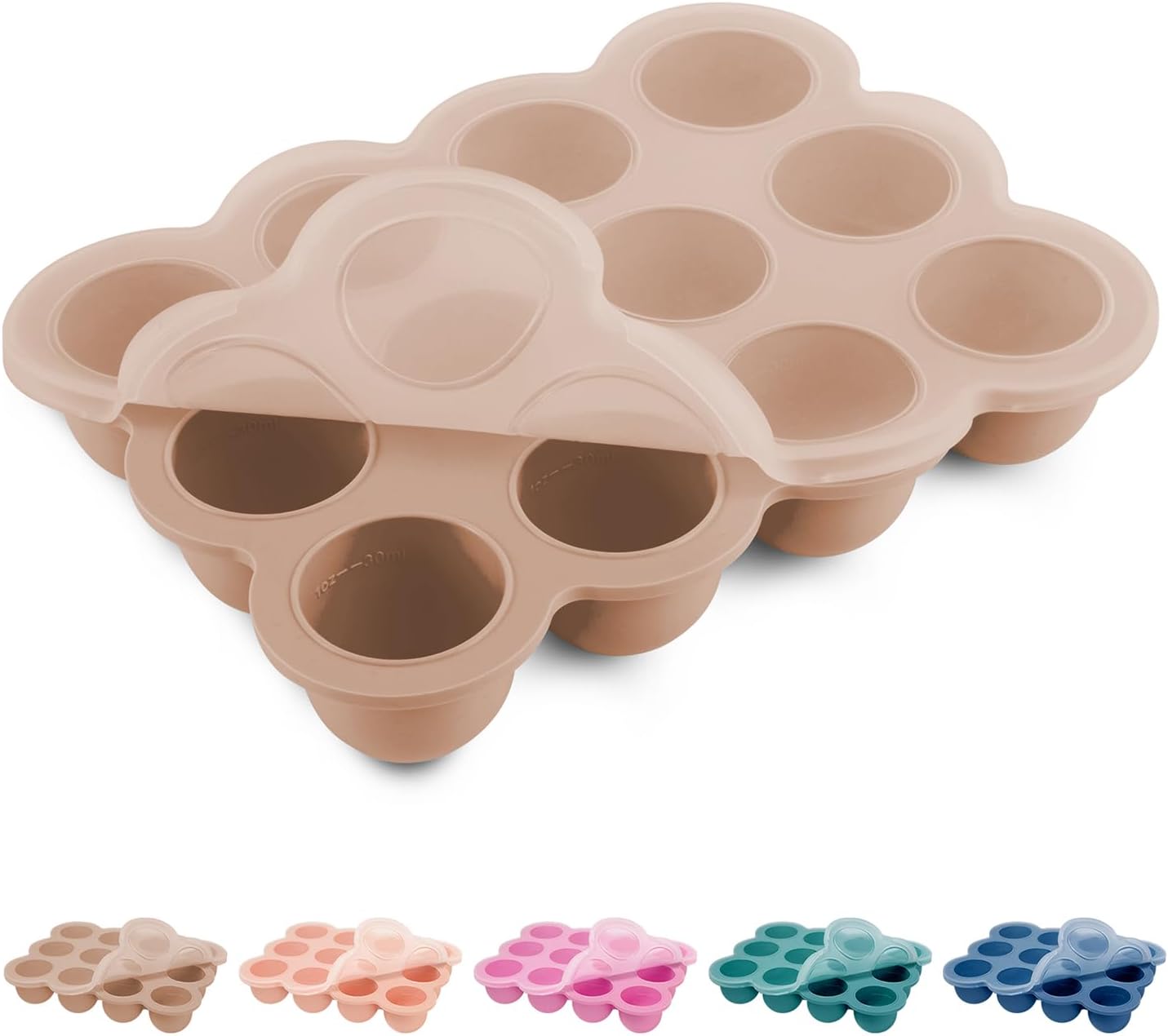 12x1.5oz Baby Food Storage Containers, Baby Food Freezer Tray with Clip Lid Gossamer Pink, Food Grade Silicone Freezer Trays for Purees & Vegetables