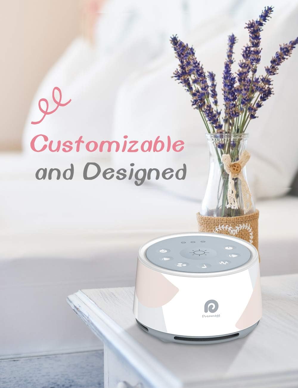 Dreamegg D1+ Sound Machine & Alarm Clock - Sound Machine for Sleep, White Noise Machine with 29 Soothing Sounds, Night Light, 0-100% Dimmable, White Noise Alarm Clock for Bedrooms Adults Baby