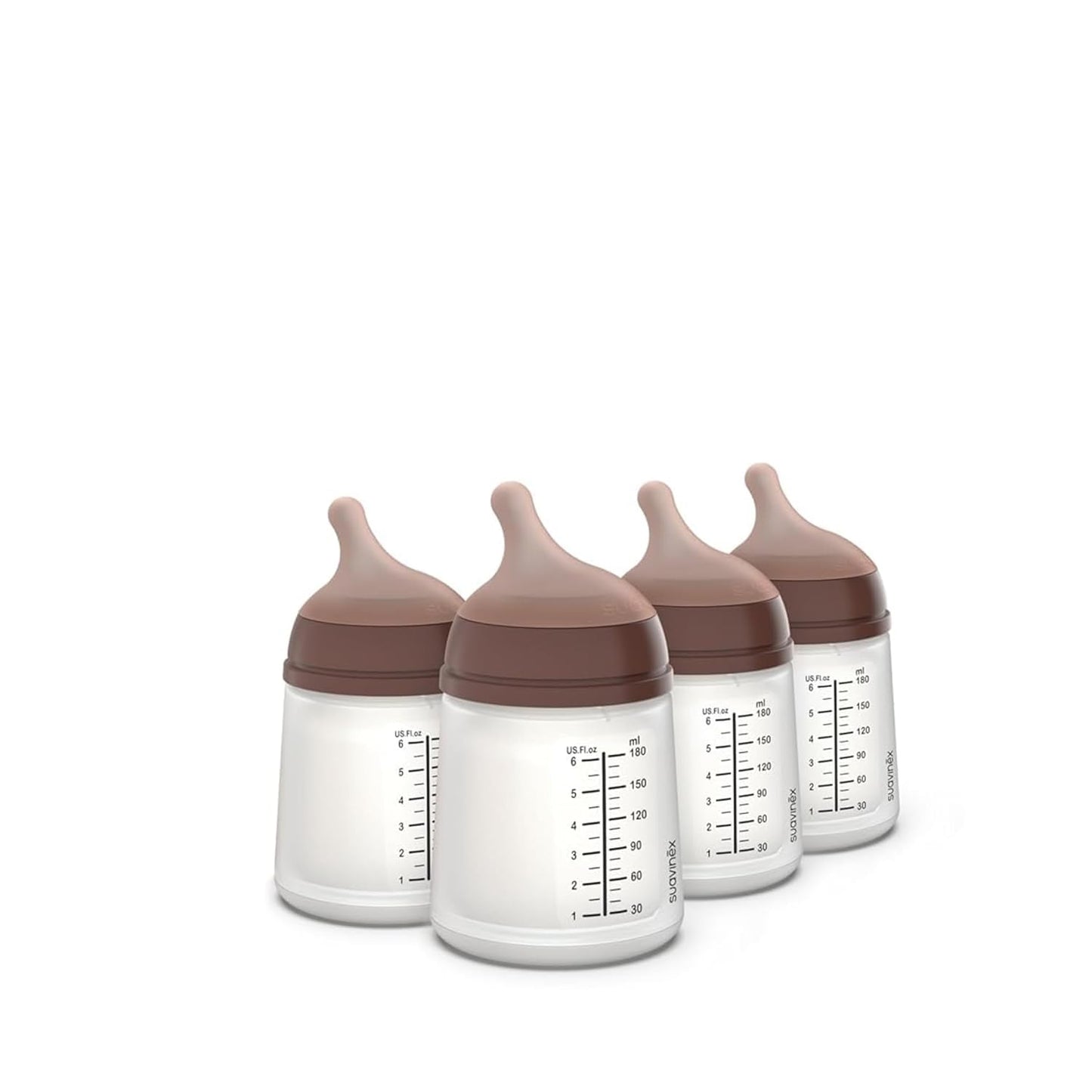 Suavinex Zero Zero Anti Colic Baby Bottle, No 1 Spanish Baby Bottle Brand, Minimizes Bottle Rejection & Nipple Confusion, Perfect for Breastfeeding Babies, 6oz/180mL, Deep Tone, Adaptable Flow Nipple