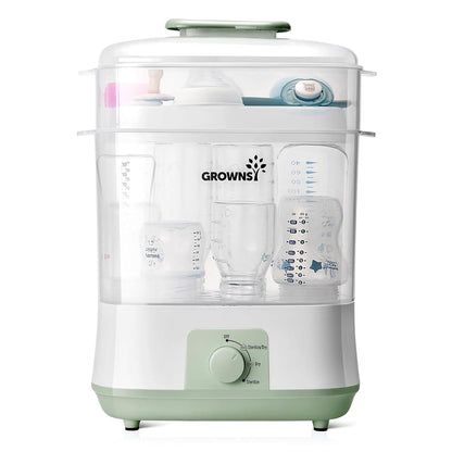 Grownsy Adjustable 4 in 1 Large Bottle Sterilizer and Dryer, 8 Bottles Capacity,Electric Steam Baby Bottle Sterilizer, Sanitizer for Baby Bottles & Pacifiers, Breast Pump Parts