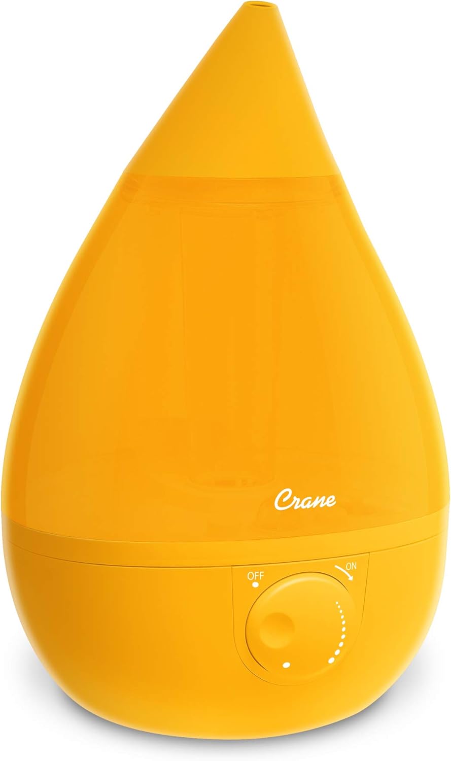 Crane Ultrasonic Cool Mist Humidifier for Bedroom, Baby Nursery, Kids Room, Plants, or Office, Large 1 Gallon Tank, Filter Optional, Clear and White
