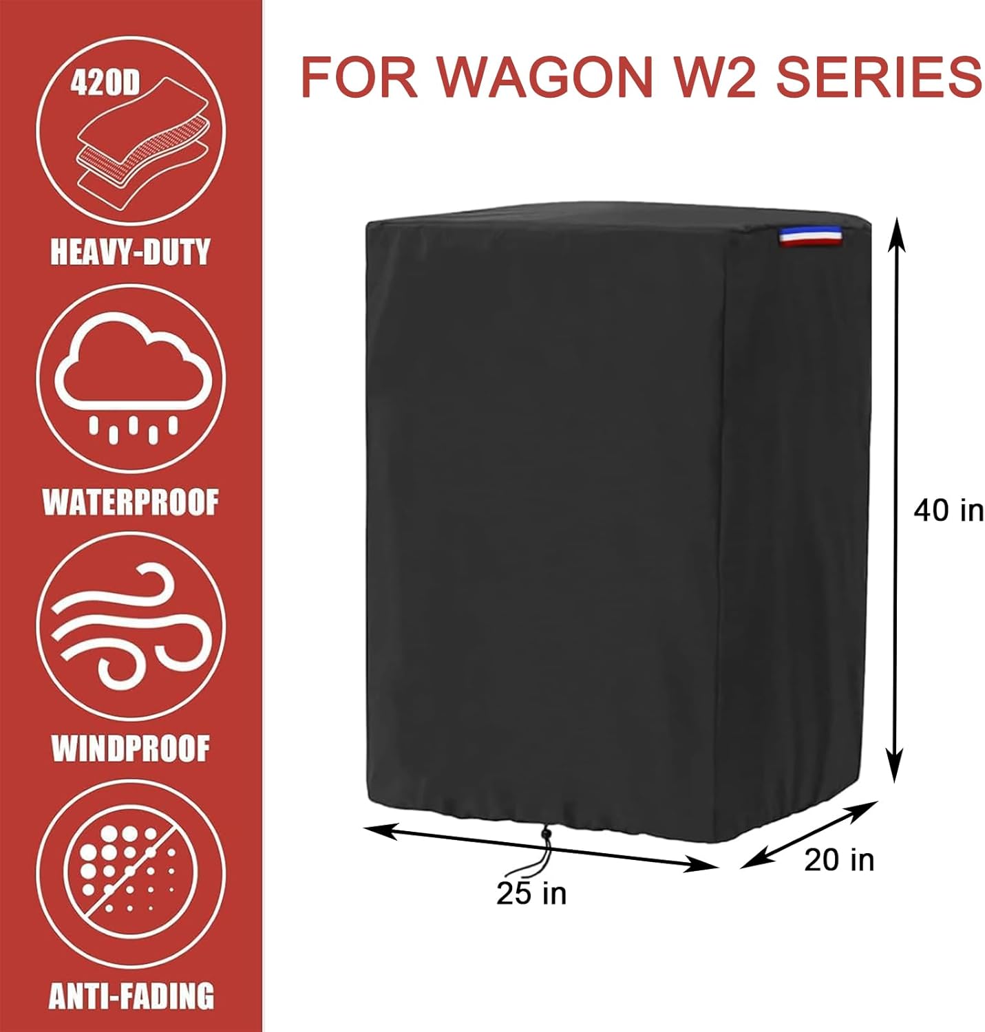 Wagon Cover Compatible with Wonderfold Wagon W4 Original(Cover Only),Waterproof 420D Stroller Wagon Covers for Keenz Wagon Stroller 4 seater-29"L x 28"W x 43"H