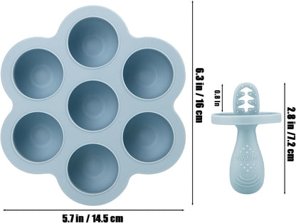 PandaEar Silicone Popsicle Molds for Toddlers, Mini Breastmilk & Fruit Juice Freezer Mold with Sticks, 7-Cavity Baby Ice Pop Maker, BPA Free & Easy to Clean