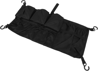 Folding Wagon Side Pocket, Oxford Cloth Stroller Wagon Cargo Net Side Caddy Organizer with Hooks, Hanging Storage Caddy Black