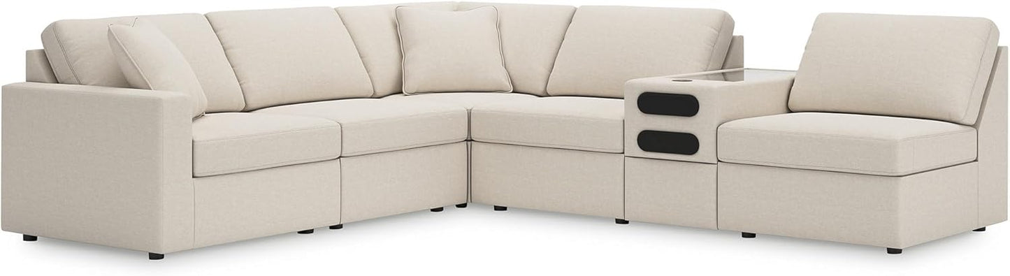 Signature Design by Ashley Modmax Coastal Press-Back Swivel Glider Rocker Recliner with Machine Washable Cover, Hidden Storage Compartments and 2 Bolster Pillows, Beige - Colors A