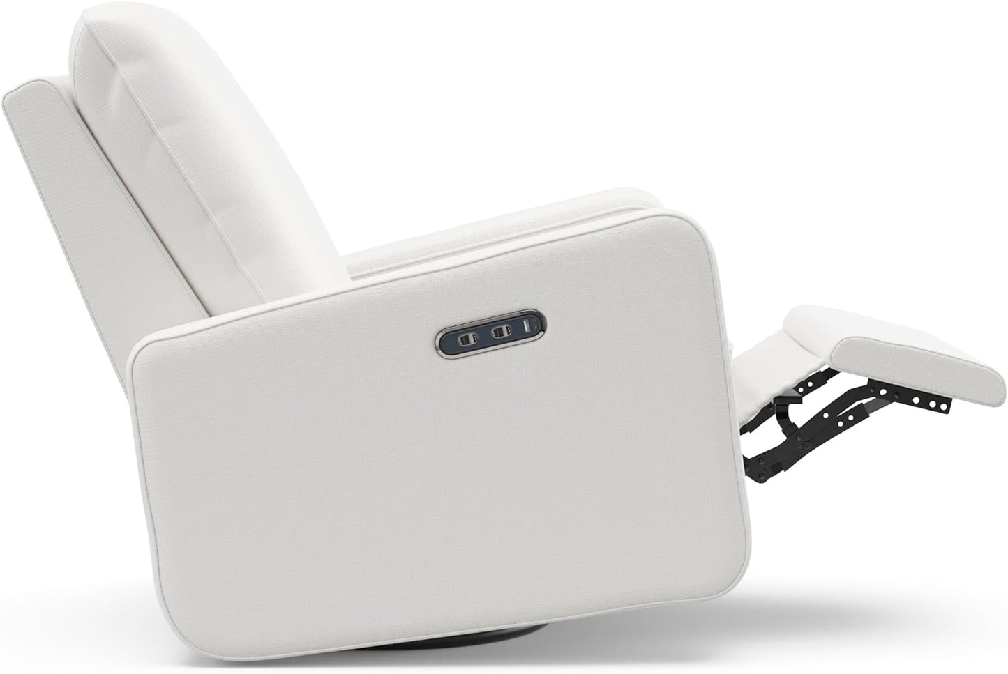 Graco Teddi Power Recliner Swivel Glider, Electronic Power Recline, Oeko-TEX 100 Certified, USB-A & USB-C Charger, Premium Cushioning & Comfort – (Ivory Basketweave)