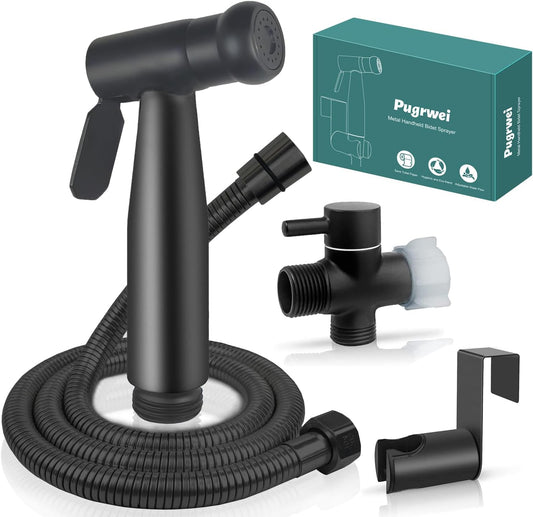 New Version Handheld Bidet Sprayer for Toilet, Premium Stainless Steel Bathroom Bidet Sprayer Set, Baby Cloth Diaper Sprayer with Superior Complete Spray Hoses Kit, Support Wall or Toilet Mount