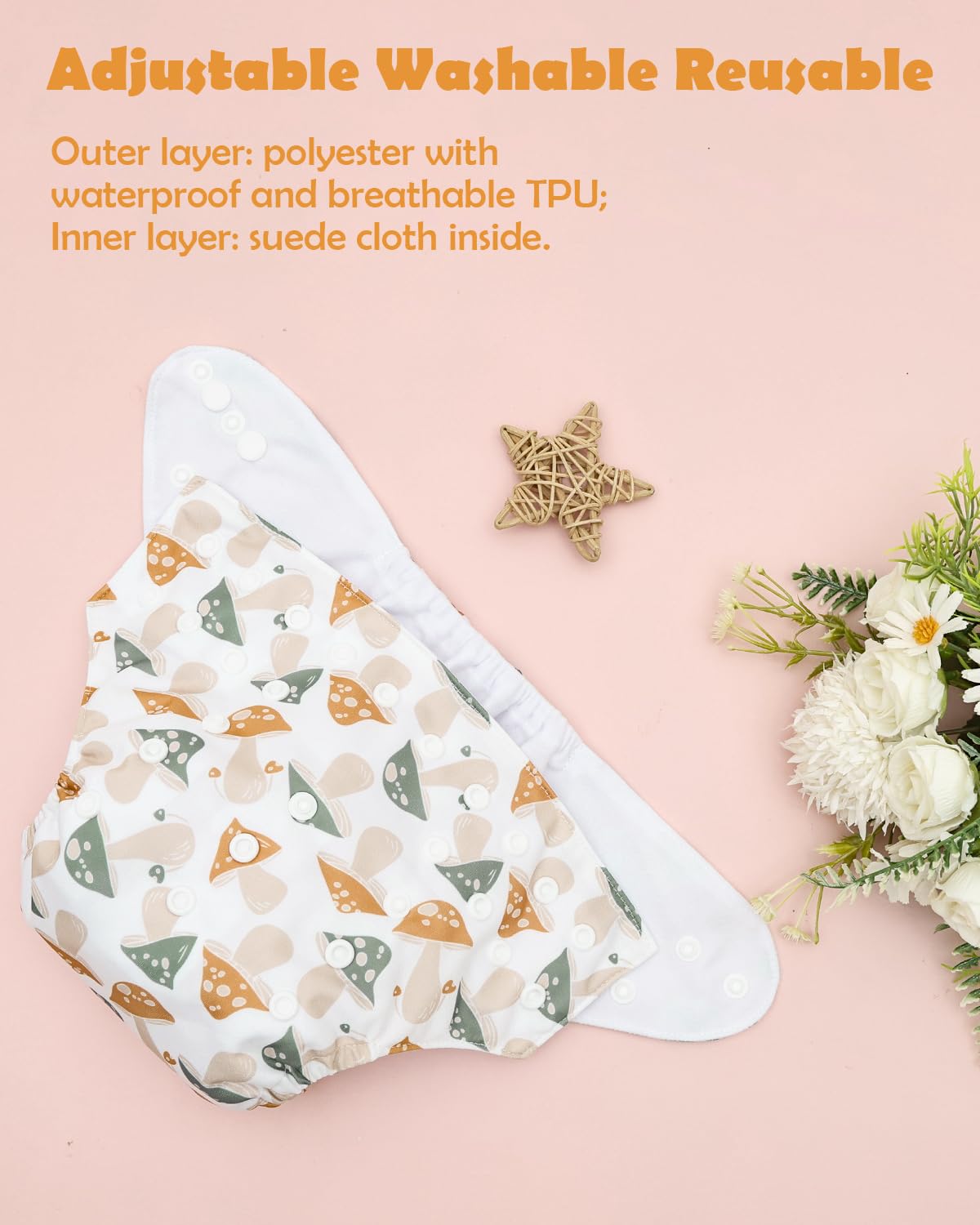 ALVABABY 12pcs Microfiber Inserts,Soft Cloth Diaper Liner,3-Layer Absorbent Inserts,Reusable for Baby Cloth Diapers 12T