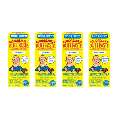 Boudreaux’s Butt Paste Diaper Rash Ointment, Baby Rash Cream Skin Protectant, Fast Relief for Diaper Rash, Soothing Barrier Cream, Original, 2 Ounce Tube (Pack of 6)