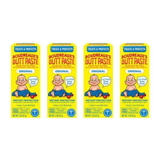 Boudreaux’s Butt Paste Diaper Rash Ointment, Baby Rash Cream Skin Protectant, Fast Relief for Diaper Rash, Soothing Barrier Cream, Original, 2 Ounce Tube (Pack of 6)