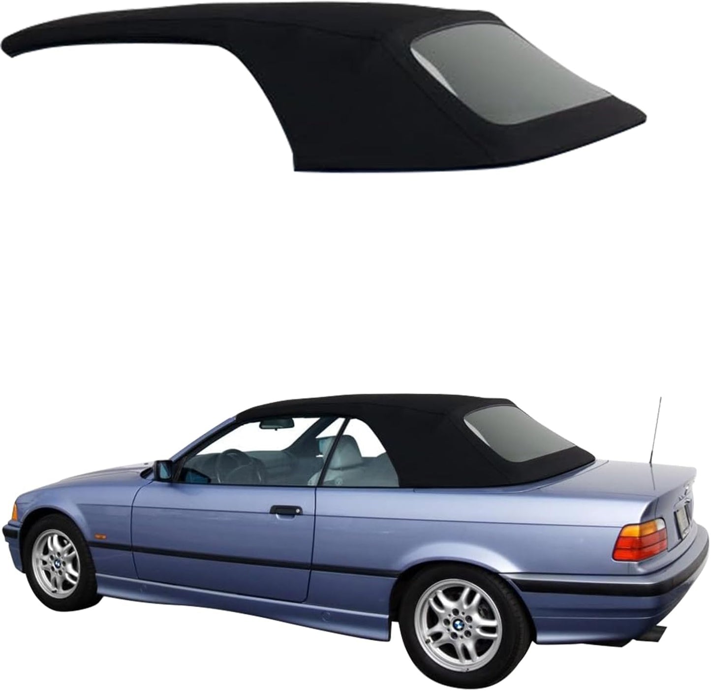 Sierra Auto Tops & Seats Convertible Top for 1994-1999 BMW 3 Series - Blue, Canvas, Cloth - Convertible Top Replacement with Plastic Window - BMW E36 Convertible Top, Complete Soft Top