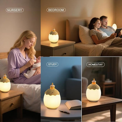 Silicone Night Light for Kids, Egg Baby Nursery Night Lamp with 3-Level Dimming & 30-Min Timer, Portable nightlight for Kids Bedroom,Birthday Cake-Shaped Night Light