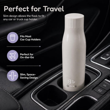 BooBoo Baby Portable Milk Bottle Warmer for Travel | Fast Heating for Breast Milk, Formula Milk & Water | Large Capacity, Long Battery Life - Ideal for Cars, Planes & On The Go