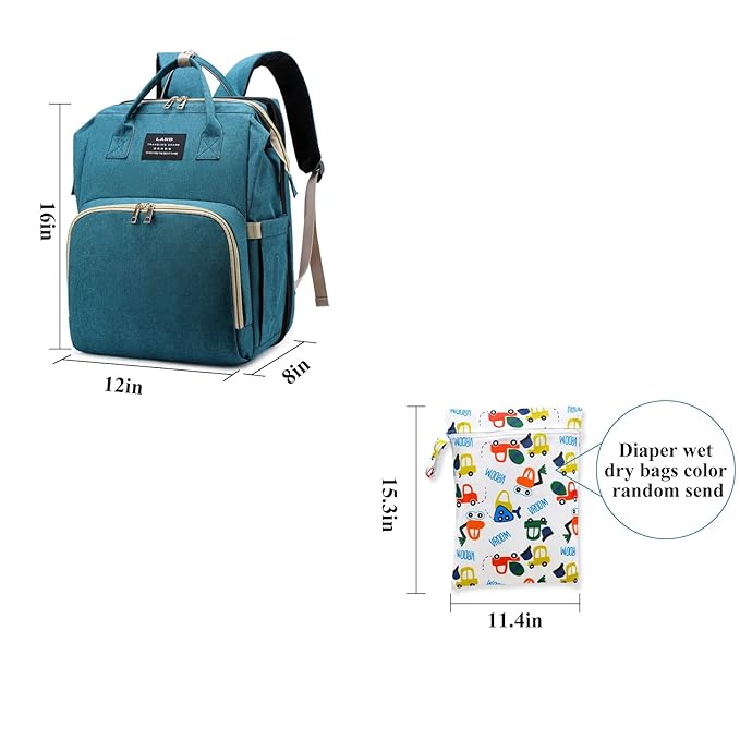 ANWTOTU Baby Diaper Bags with Changing Station,Waterproof Diaper Bag Backpack for Moms Dads with USB Charging Port,Large Capacity Multifunctional Baby Essentials(Green)
