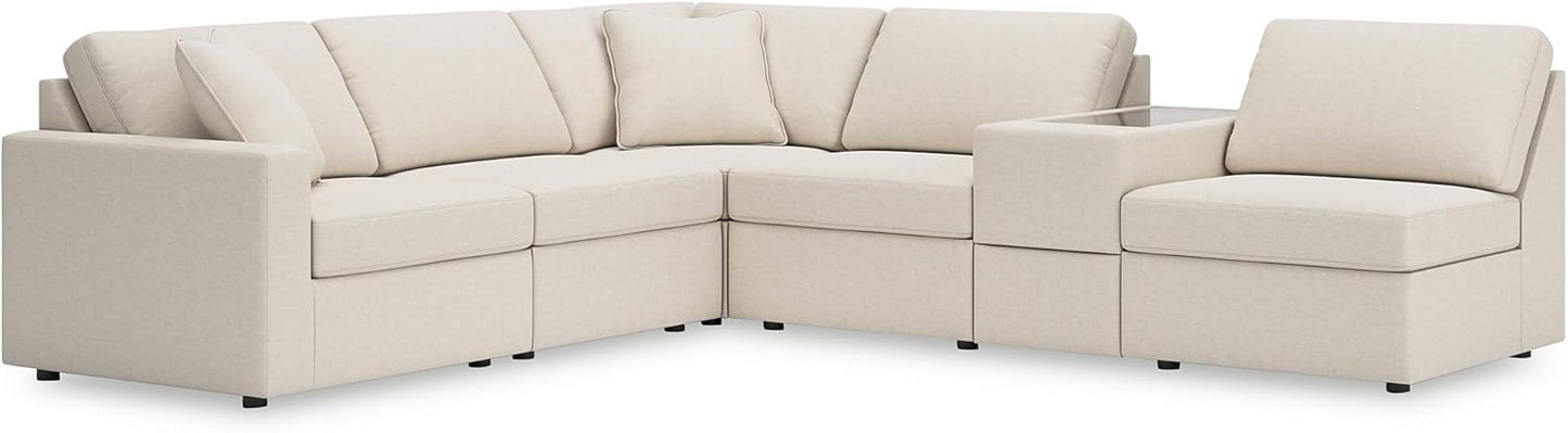Signature Design by Ashley Modmax Coastal Press-Back Swivel Glider Rocker Recliner with Machine Washable Cover, Hidden Storage Compartments and 2 Bolster Pillows, Beige - Colors B