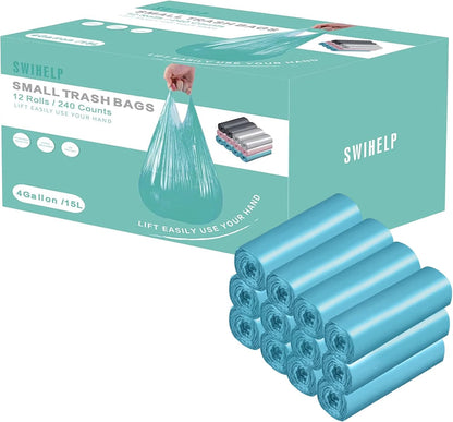 Handle Trash Bags 4 Gallon 100 Counts Small Garbage Bags for Office,Kitchen,Bedroom Waste Bin, Rubbish,Trash Can Liner