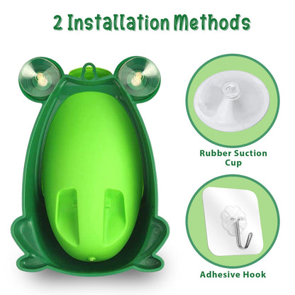 Cute Frog Potty Training Urinal for Boys with Funny Aiming Target - Blackish Green