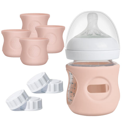 3 Pack Silicone Sleeves for Philips Avent Natural Glass Baby Bottles, Food Grade Silicone Anti Breakage Baby Bottles Holder, Compatible with Philips Avent Glass Natural Baby Bottle 8oz