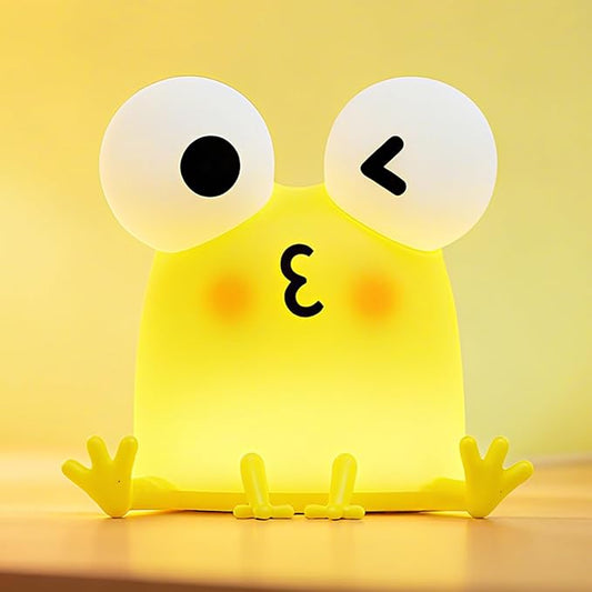 FAMIDUO Frog Night Light for Kids, Cute Funny LED Squishy Animal Silicone Lamp, Dimmable/Timer Nursery Night Light for Baby, Rechargeable Touch Bedside Lamp,Kids Room Decor, Boys Girls Birthday Gift