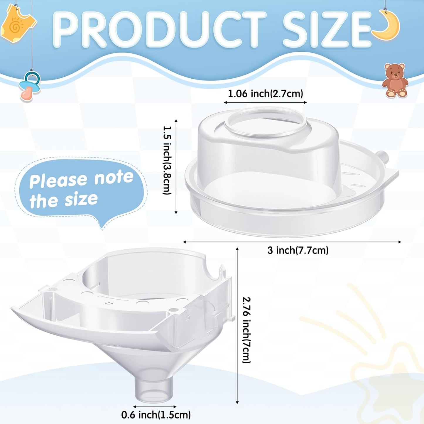 Remerry 1 Set Replacement Funnel Compatible with Baby Brezza Formula Pro Advanced Replacement Parts Funnel and Cover Compatible with Baby Formula Dispenser, Clear, Easy to Use and Clean
