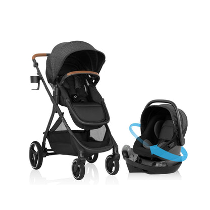 Evenflo Shyft Intuiti Travel System with Revolve180 LiteMax™ NXT Rotating Rear-Facing Lightweight Preemie and Infant Car Seat 3-30 lbs. (Amaranth Pink)
