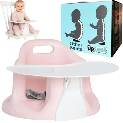 Upseat – The Original Ergonomic Baby Floor & Booster Seat with Tray, Developed with Physical Therapists for Upright Posture & Healthy Hip Development, 4–24 Months, Dishwasher-Safe Extra-Large Tray