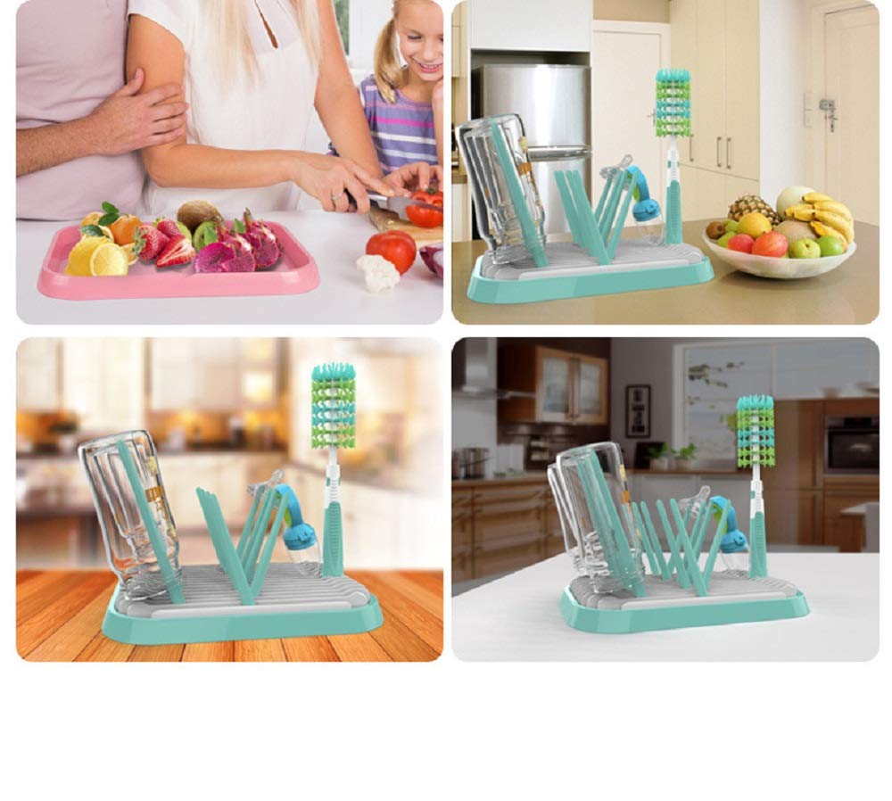 Baby Bottle Drying Rack Dryer Space Saving Travel Holder for Pump Cup Accessories(Pink)