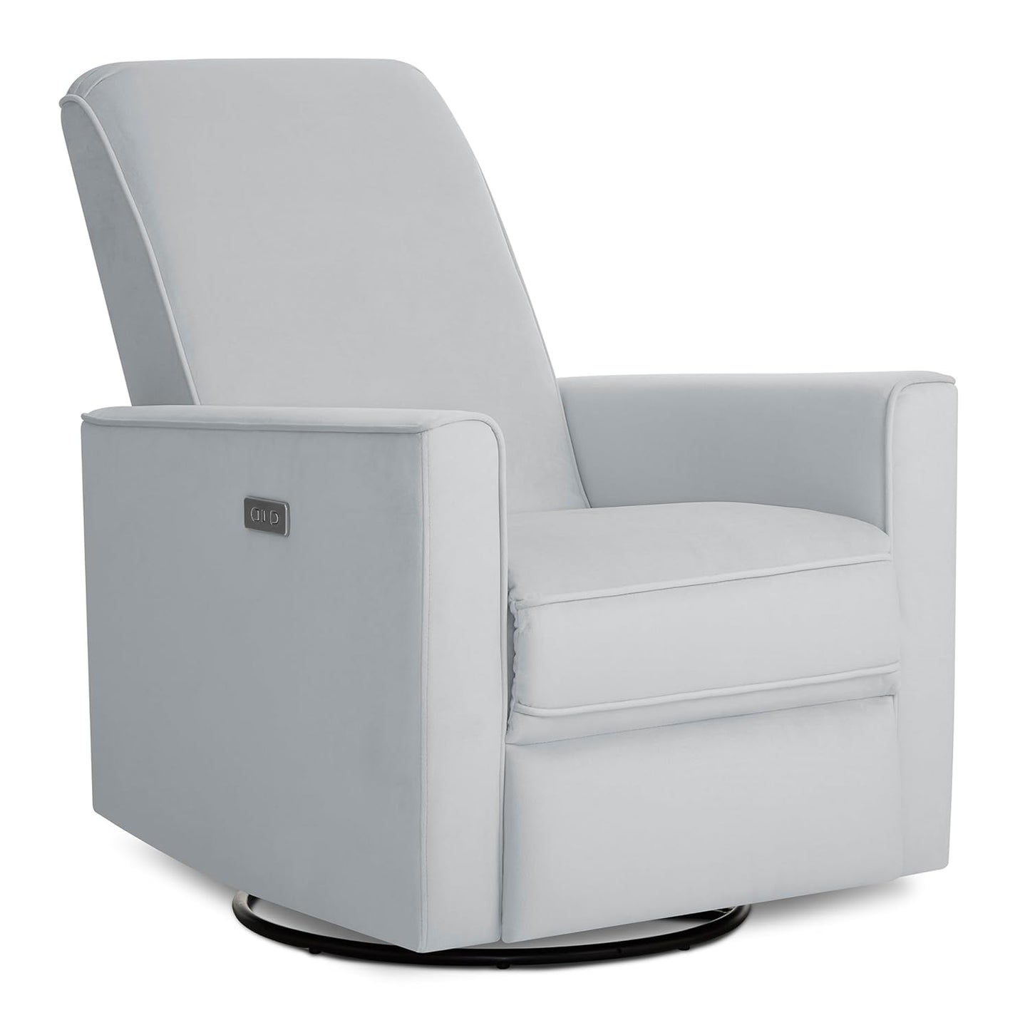 Evolur Harlow Upholstered Power Glider Recliner with USB Charging – Rocking & 275° Swivel with Smooth Glide – Greenguard Gold & FSC Certified – Modern Nursery and Living Room Chair in Light Sand