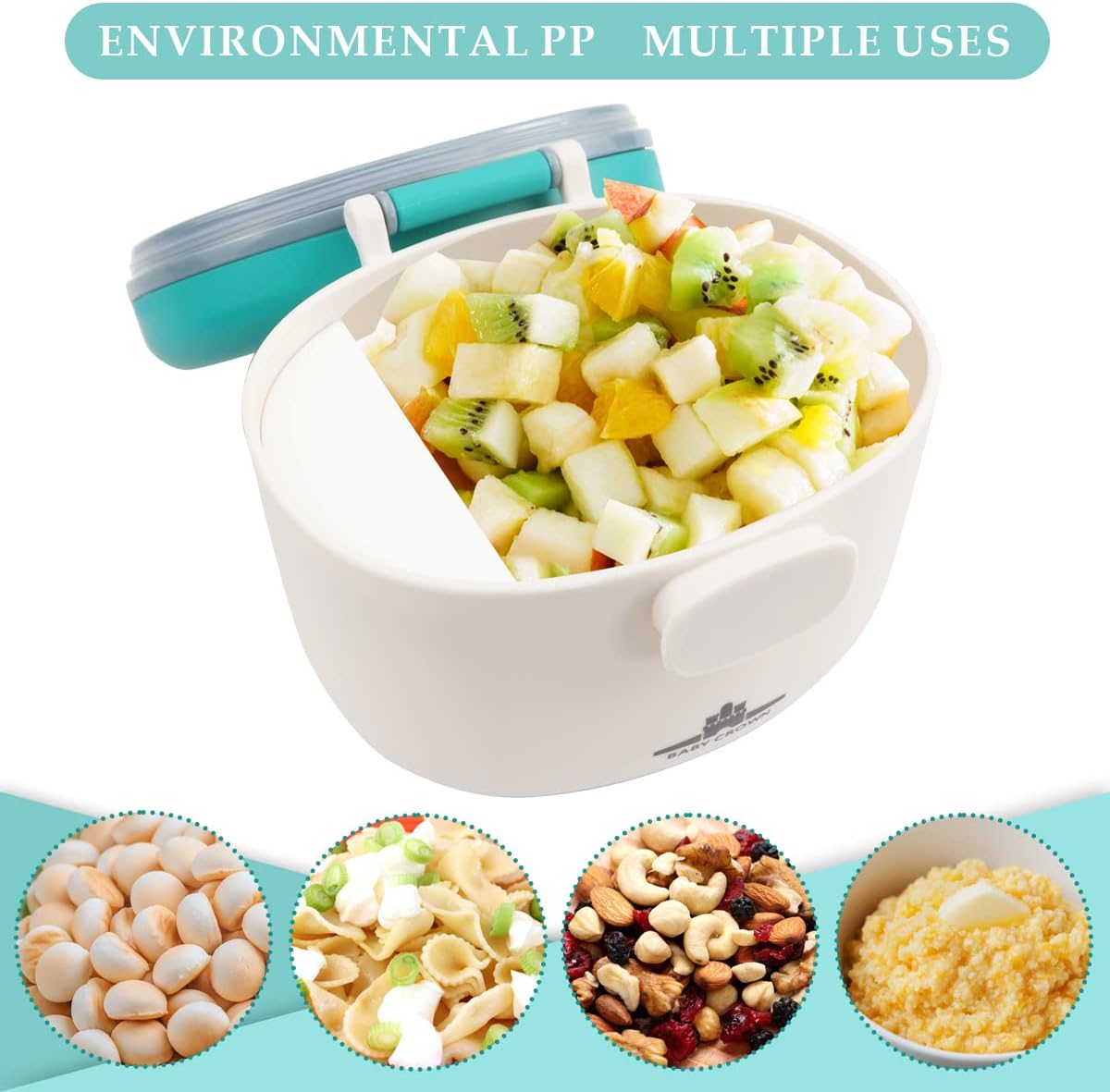 1Pcs Baby Formula Dispenser with Scoop and Leveller, Portable Milk Powder Container, Cute Formula Travel Container for Outdoor and Room Use (Green, 230g)
